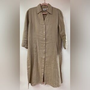 Vintage Chico's Vintage Linen Button Down Duster Shirt Blouse Tunic 1/M